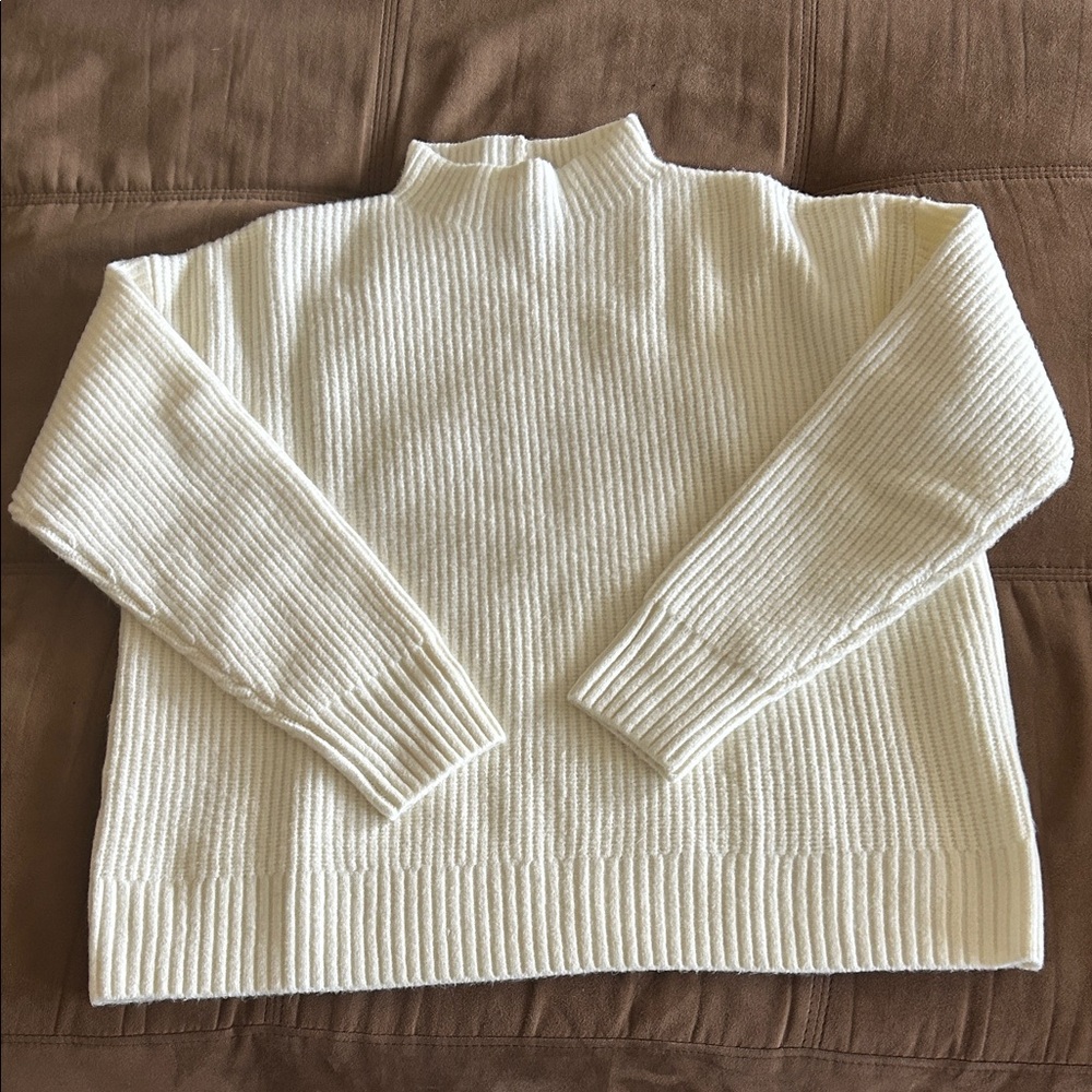 Eddie Bauer Cream Turtleneck Sweater